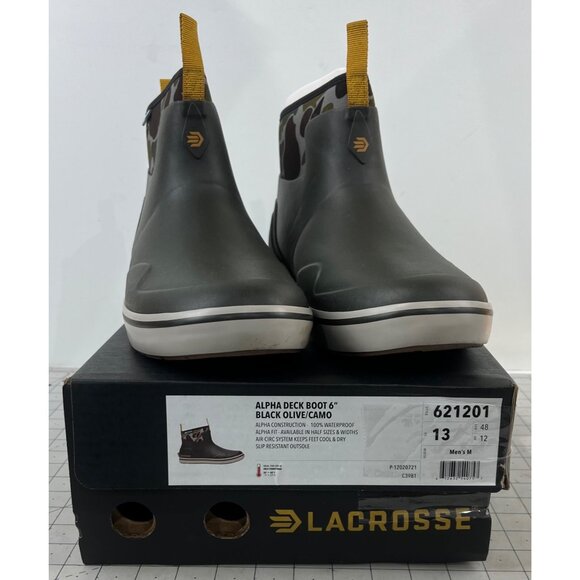 LaCrosse Footwear Other - Lacrosse Men’s Alpha Deck Boot 6" Black Waterproof Air-Circ Slip-Resistant Sz 13